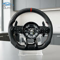 Carbon Fiber Steering Wheel Black Leather LED RPM Sports Upgrade for Mercedes-Benz AMG C/E/S-Class Without airbags